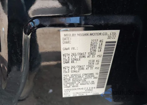 2023 Nissan Frontier Pro-4X 4X4 z USA, uszkodzony, nr VIN 1N6ED1EK2PN621194